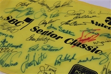 Chi Chi, Trevino, Floyd, Zoeller, Crenshaw & Others Signed SBC Senior Classic Yellow Flag JSA ALOA