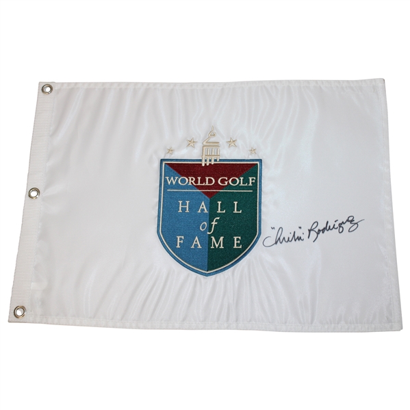 Chi Chi Rodriguez Signed World Golf Hall of Fame Embroidered Flag JSA ALOA