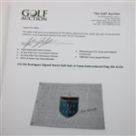 Chi Chi Rodriguez Signed World Golf Hall of Fame Embroidered Flag JSA ALOA