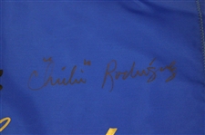 Two (2) Chi Chi Rodriguez Signed El Legado Golf Resort Blue Screen Flags JSA ALOA