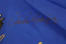 Two (2) Chi Chi Rodriguez Signed El Legado Golf Resort Blue Screen Flags JSA ALOA