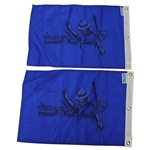 Two (2) Chi Chi Rodriguez Signed El Legado Golf Resort Blue Screen Flags JSA ALOA