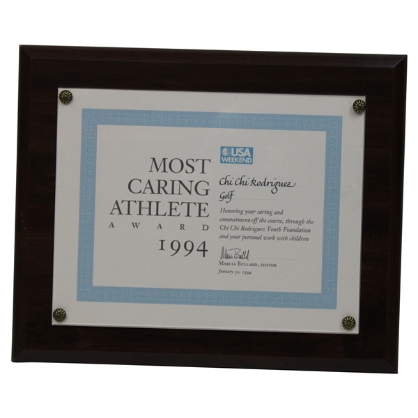 Chi Chi Rodriguezs 1994 Most Caring Athlete Award