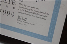 Chi Chi Rodriguez's 1994 Most Caring Athlete Award