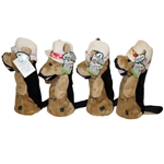 Four (4) Chi Chi Rodriguez Dog Club Headcovers Stitched 'Chi Chi Rodriguez' 