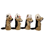 Four (4) Chi Chi Rodriguez Dog Club Headcovers Stitched 'Chi Chi Rodriguez' 
