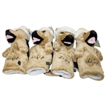 Four (4) Chi Chi Rodriguez Dog Club Headcovers Stitched 'Chi Chi Rodriguez' 
