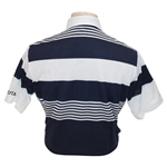 Chi Chi Rodriguez's Personal Aureus Navy & White Striped Polo w/Sponsor - M