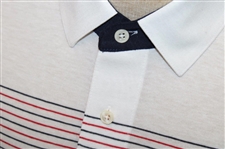 Chi Chi Rodriguez's Personal Aureus Red, White & Blue Striped Polo w/Sponsor - M