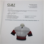 Chi Chi Rodriguez's Personal Aureus Red, White & Blue Striped Polo w/Sponsor - M