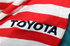 Chi Chi Rodriguez's Personal Tourney Red & White Striped Polo w/Sponsor - M