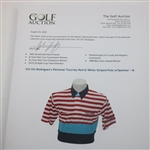 Chi Chi Rodriguez's Personal Tourney Red & White Striped Polo w/Sponsor - M