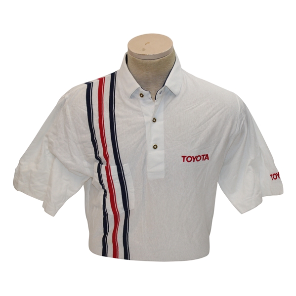 Chi Chi Rodriguezs Personal Antigua Red, White & Blue Polo w/Sponsor - M