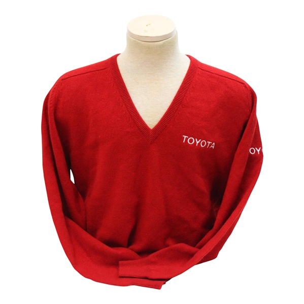 Chi Chi Rodriguezs Personal Pringle Red Cashmere Sweater w/Sponsor 