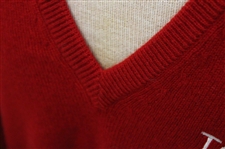 Chi Chi Rodriguez's Personal Pringle Red Cashmere Sweater w/Sponsor 