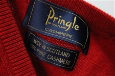 Chi Chi Rodriguez's Personal Pringle Red Cashmere Sweater w/Sponsor 