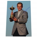 Luke Donald Signed Photo at 2010 Ryder Cup Holding Trophy JSA ALOA