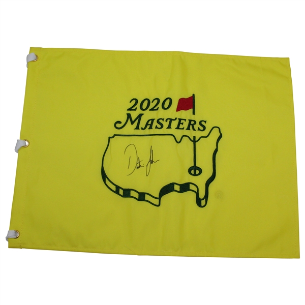 Dustin Johnson Signed 2020 Masters Embroidered Flag JSA ALOA