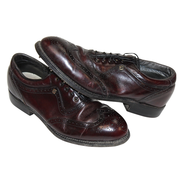 Chi Chi Rodriguezs Personal Classics By FootJoy Brown Golf Shoes w/Blue Shoe Bags