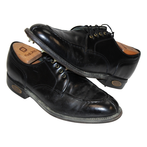 Chi Chi Rodriguezs Personal Black Footjoy Waterproof Golf Shoes w/Black Shoe Bags