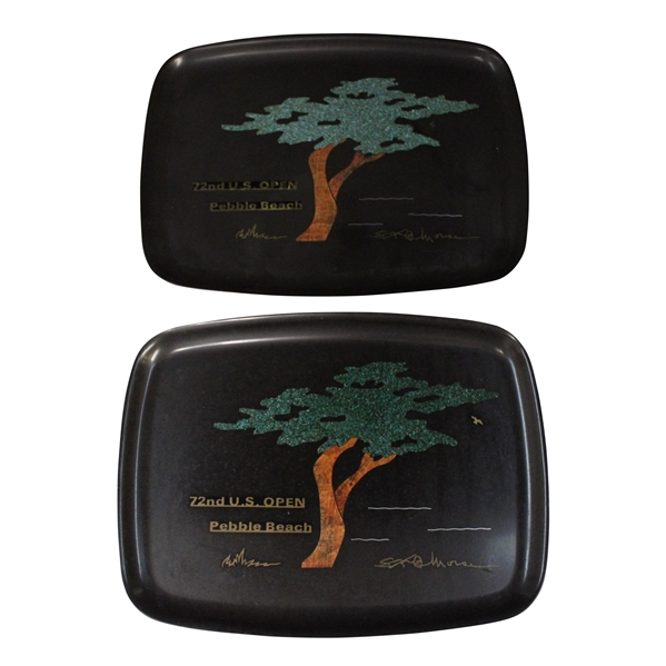 Chi Chi Rodriguezs Personal Pair of 1972 US Open At Pebble Beach Couroc Trays