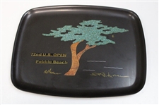 Chi Chi Rodriguez's Personal Pair of 1972 US Open At Pebble Beach Couroc Trays