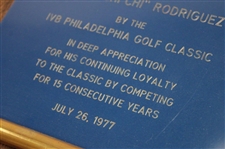 Chi Chi Rodriguez's Personal IVB Philadelphia Golf Classic Plaque Dated July 26, 1977