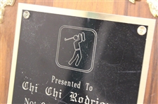 Chi Chi Rodriguez's Personal Ambassador Of The Caddies 1986 Plaque