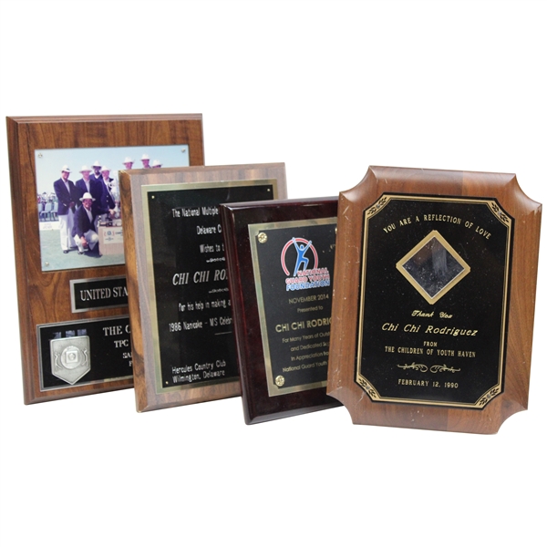 Four (4) Chi Chi Plaques/Awards - Chrysler Cup, National Guard & more