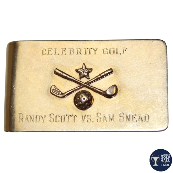 1960 Sam Snead vs Randy Scott Celebrity Golf Televised Exhibition 14kt Gold Money Clip