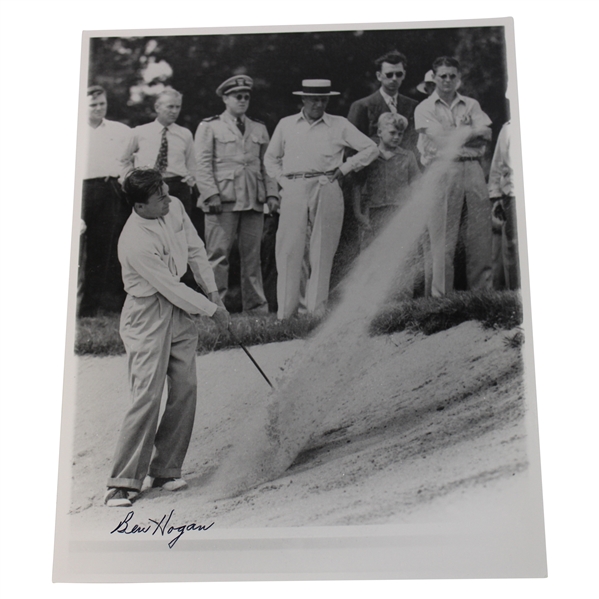 Ben Hogan Signed Blasts Out of Bunker 11x14 B&W Photo JSA ALOA 