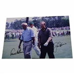 Arnold Palmer & Jack Nicklaus Signed Walking Augusta Fairway 8x12 Photo JSA ALOA