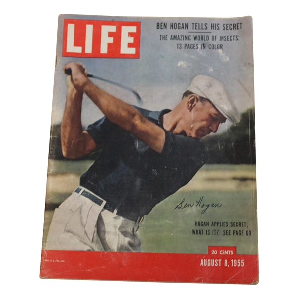 Ben Hogan Signed 1955 LIFE Oversize Newsstand Magazine - August 8th JSA ALOA