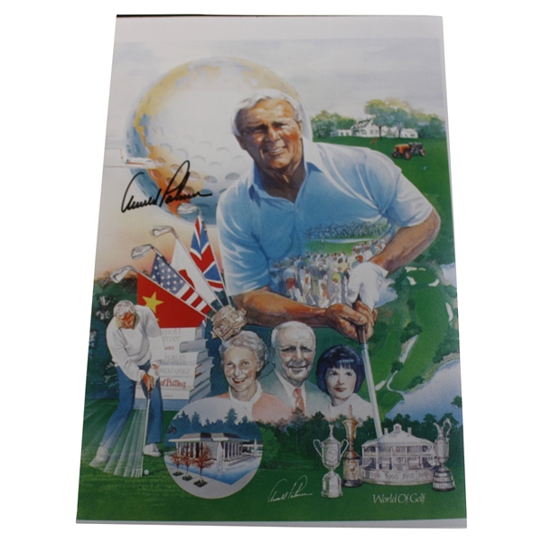 Arnold Palmer Signed World of Golf Collage 8x12 Image JSA ALOA