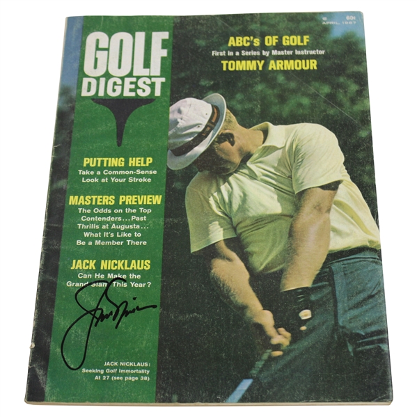 Jack Nicklaus Signed 1967 Golf Digest Magazine - April JSA ALOA