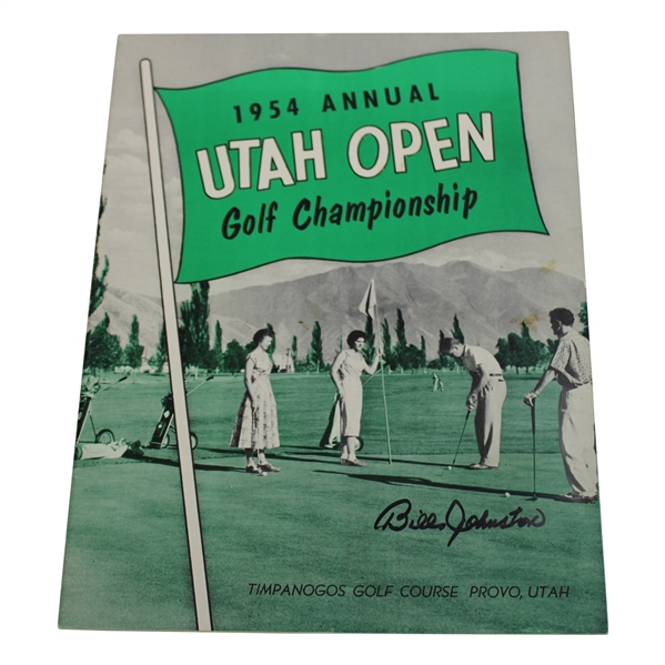 Bill Johnston Signed 1954 Utah Open at Timpanogos Golf Course Program JSA ALOA