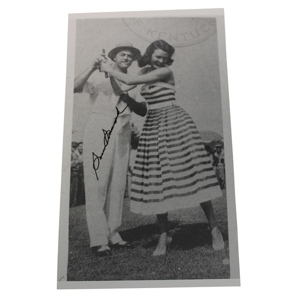 Sam Snead Signed Teaching Lady Golfer in Dress 6x10 B&W Photo JSA ALOA