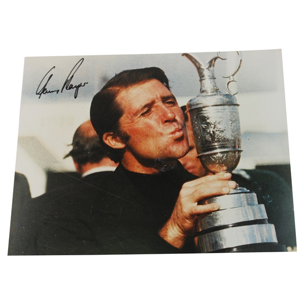 Gary Player Signed Kissing the Claret Jug 11x14 Photo JSA ALOA