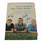 Big 3 Palmer, Nicklaus & Player Signed 1962 Three for the Money Magazine Page JSA ALOA