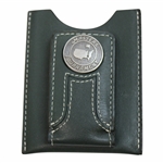 Masters Tournament Logo Dk Green Leather Money Clip/Wallet with Pewter Logo