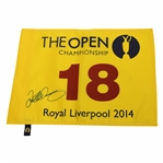 Rory McIlroy Signed 2014 The Open at Royal Liverpool Yellow Screen Flag JSA ALOA