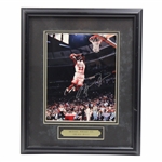 Michael Jordan Signed Dunking Oversized Photo - Framed UDA