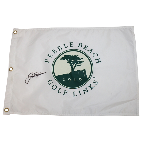 Jack Nicklaus Signed Undated Pebble Beach Golf Links White Screen Flag JSA ALOA