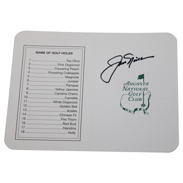 Jack Nicklaus Signed Augusta National Golf Club Scorecard JSA ALOA