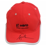 Tiger Woods Signed HERO World Challenge Red Hat JSA #Z27626