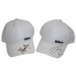 Venus Williams & Father of Bryans Brothers Signed Wilson White Hats JSA ALOA