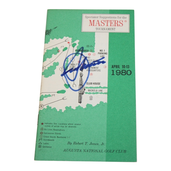 Seve Ballesteros Signed 1980 Masters Spectator Guide PSA #Z06714