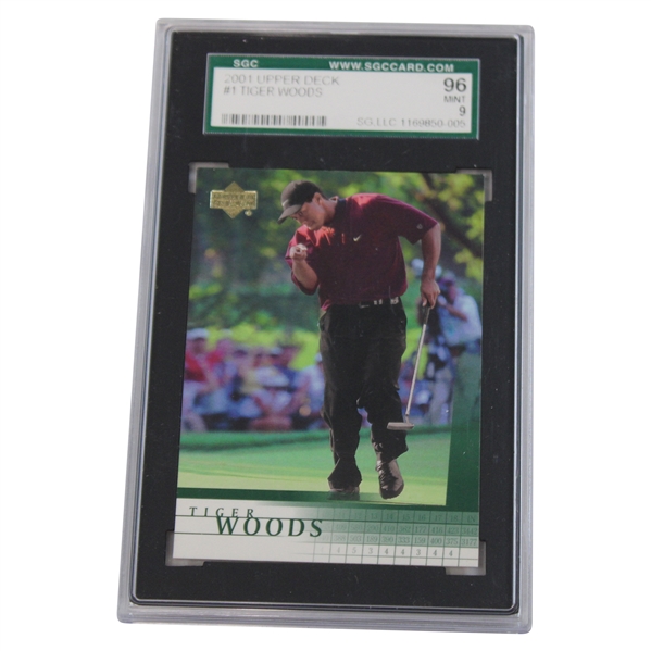 Tiger Woods 2001 Upper Deck Golf Card #1 SGC 96 MINT-9