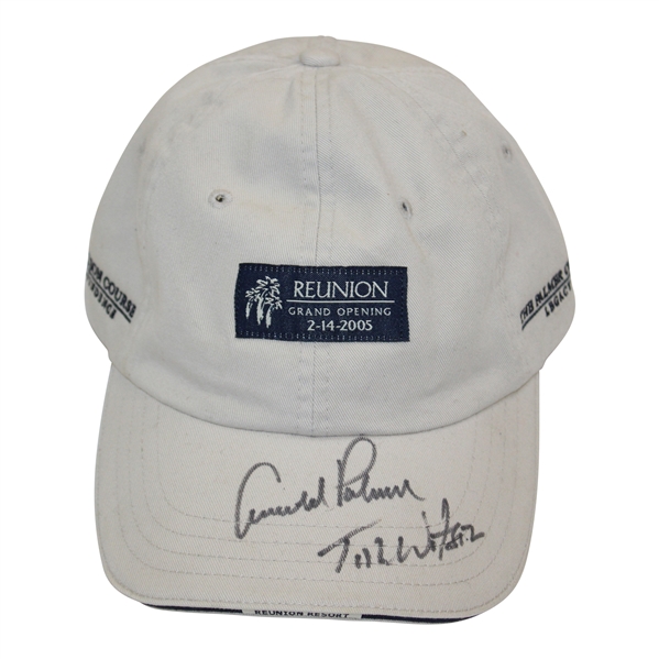 Arnold Palmer & Tom Watson Signed 2005 Reunion Grand Opening Hat JSA ALOA