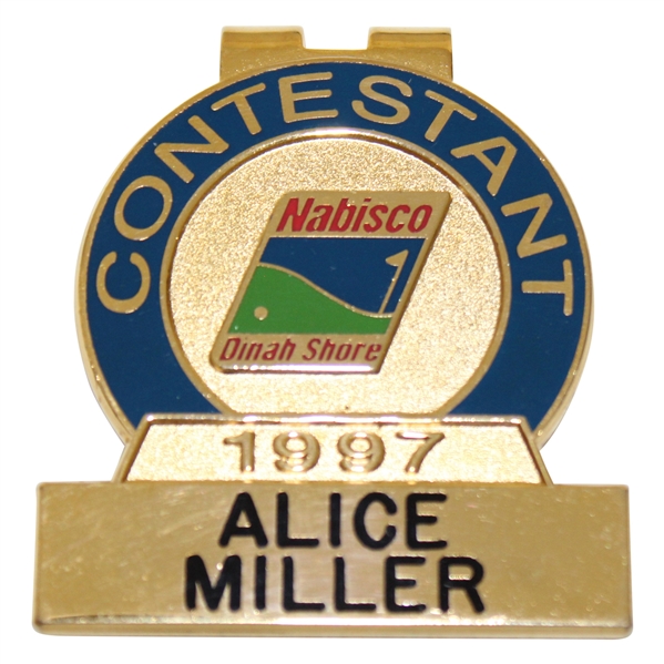 1997 Nabisco Dinah Shore Contestant Badge/Clip - Alice Miller